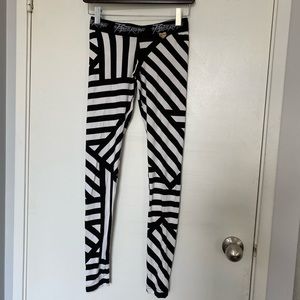 black and White Stripe Leggings